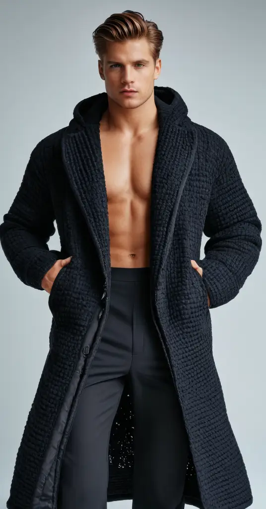 Bold & Luxe: The Statement Black Textured Coat