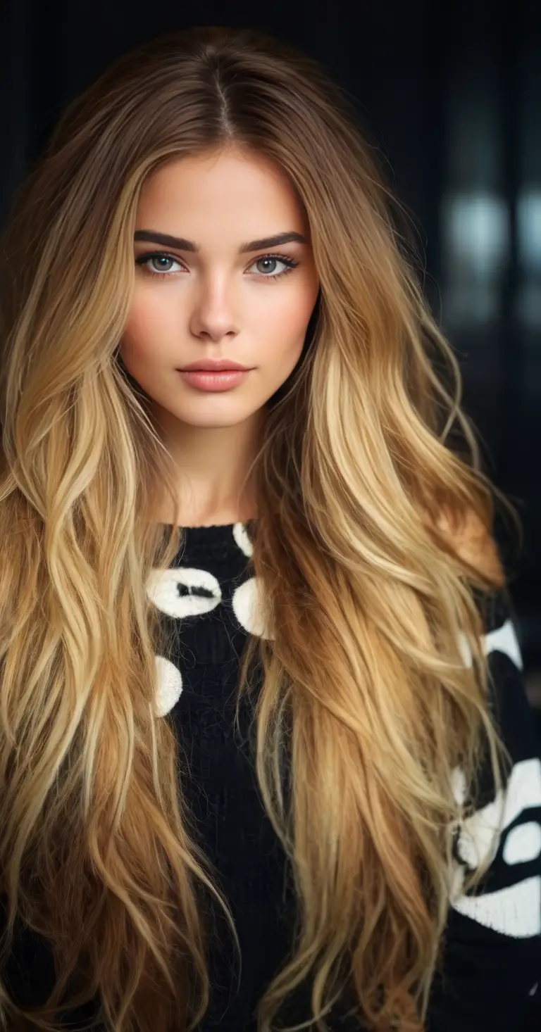 Effortless Glamour: Luxe Knitwear & Flowing Locks