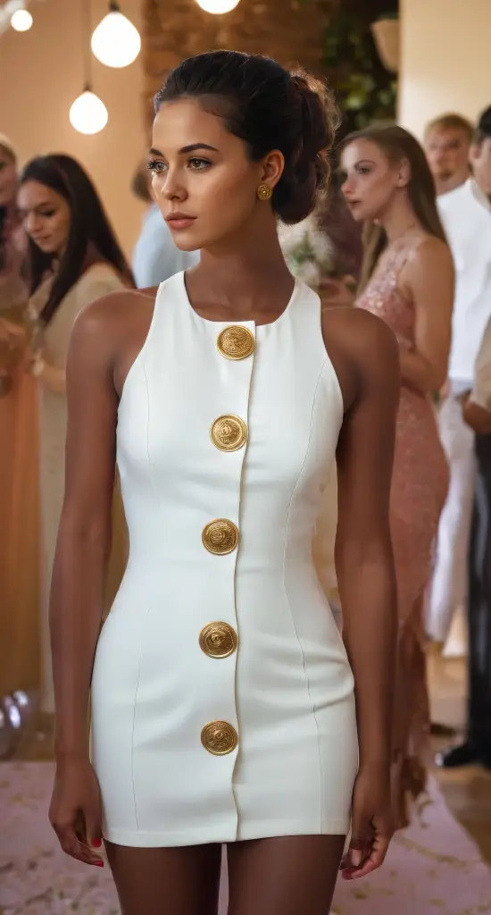 Regal Elegance: The Ultimate White and Gold Statement Dress