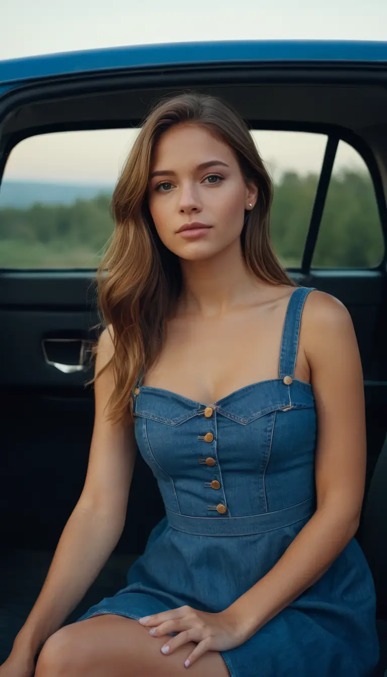 Casual Country Charm: Denim Button-Up Dress