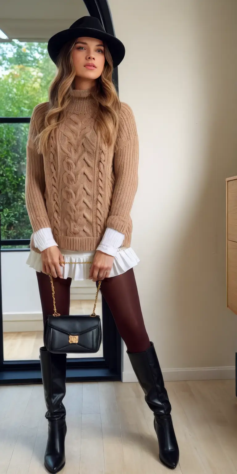 Stylish Autumn Outfit with Oversized Sweater