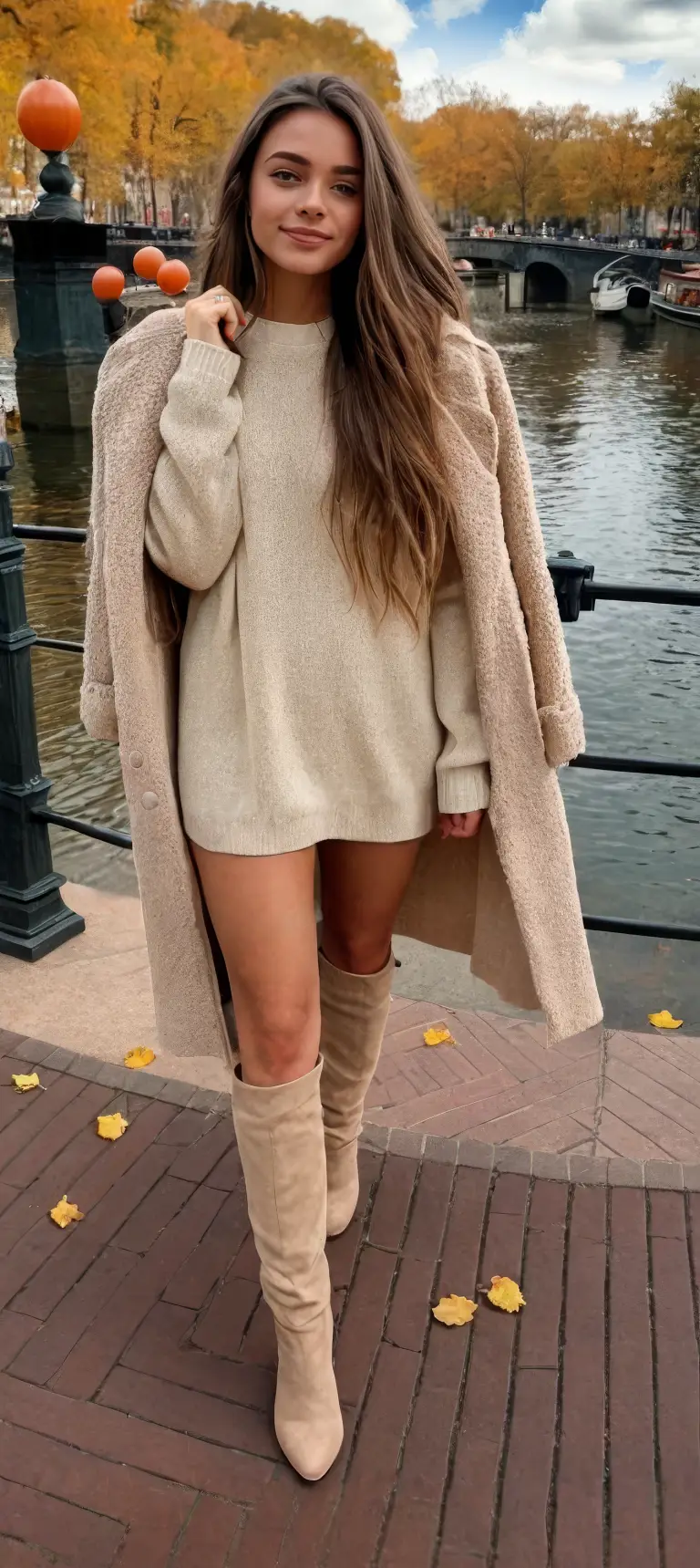 Chic Autumn Fashion in Neutral Tones