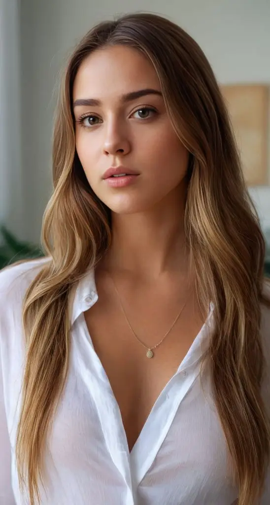 Minimal Gold Pendant Necklace on Digital Model